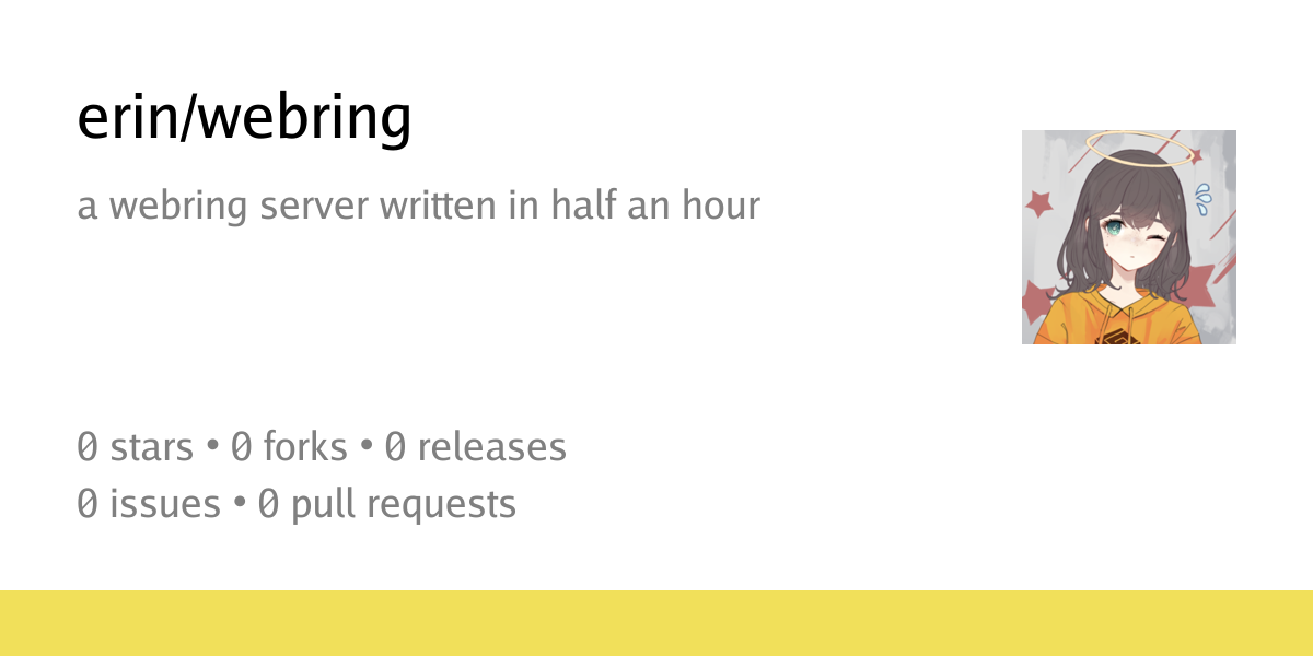 erin/webring: a webring server written in half an hour - weird little ...